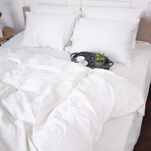 Фото - Комплект постільної білизни MirSon Сатин Moko White 0001 200х220 (2200000671578)