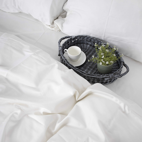 Фото - Комплект постільної білизни MirSon Сатин Moko White 0001 200х220 (2200000671578)