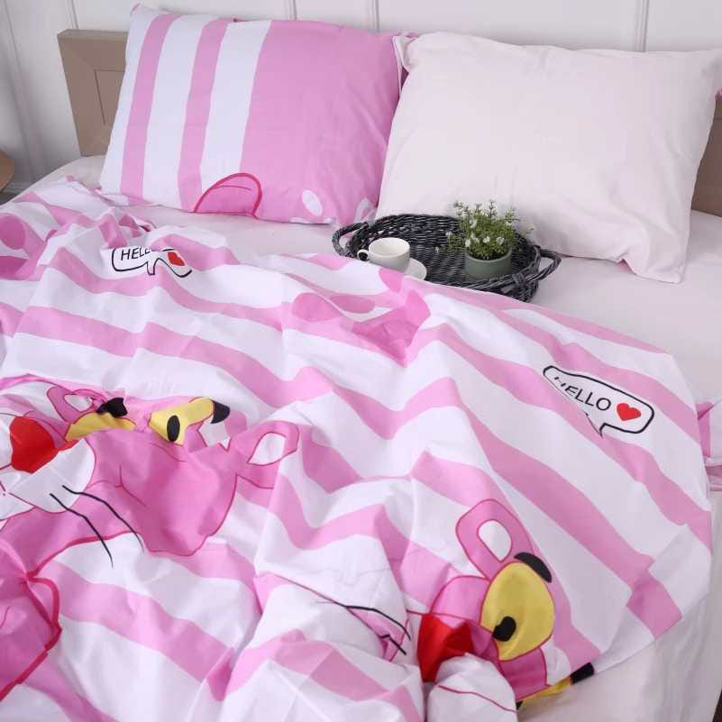 Комплект постільної білизни дитячий MirSon Бязь 17-0110 Pink Pantere 110х140 см (2200001606081)