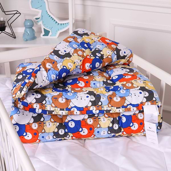 Фото - Ковдра дитяча зима MirSon антиалергенна Kids Time 20-0032 Colored bears 140х205 см Бавовна (2200009664748)