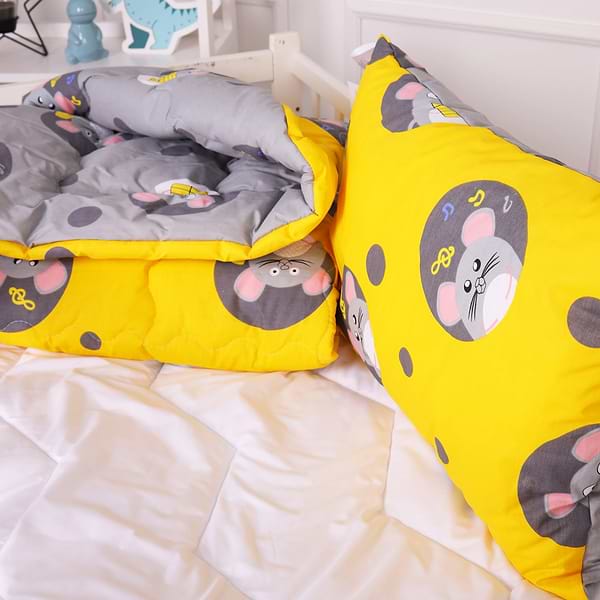 Фото - Одеяло детское зима MirSon антиаллергенное Kids Time 20-0029 Funny mice 110х140 см Хлопок (2200009664311)