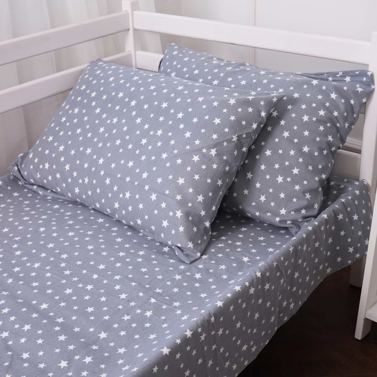 Наволочка MirSon Фланель 012 Grey Stars 70х70 см (2200009653223)