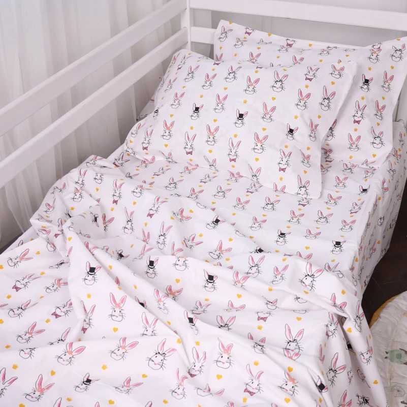 Комплект постельного белья детский MirSon Бязь 17-0529 Bunnies white (2200003673999)