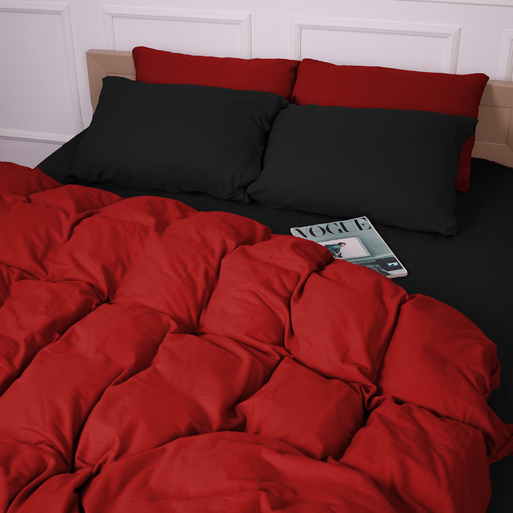 Комплект постельного белья MirSon 002-009 Black/Red 2x143x210 см (2200009656569)