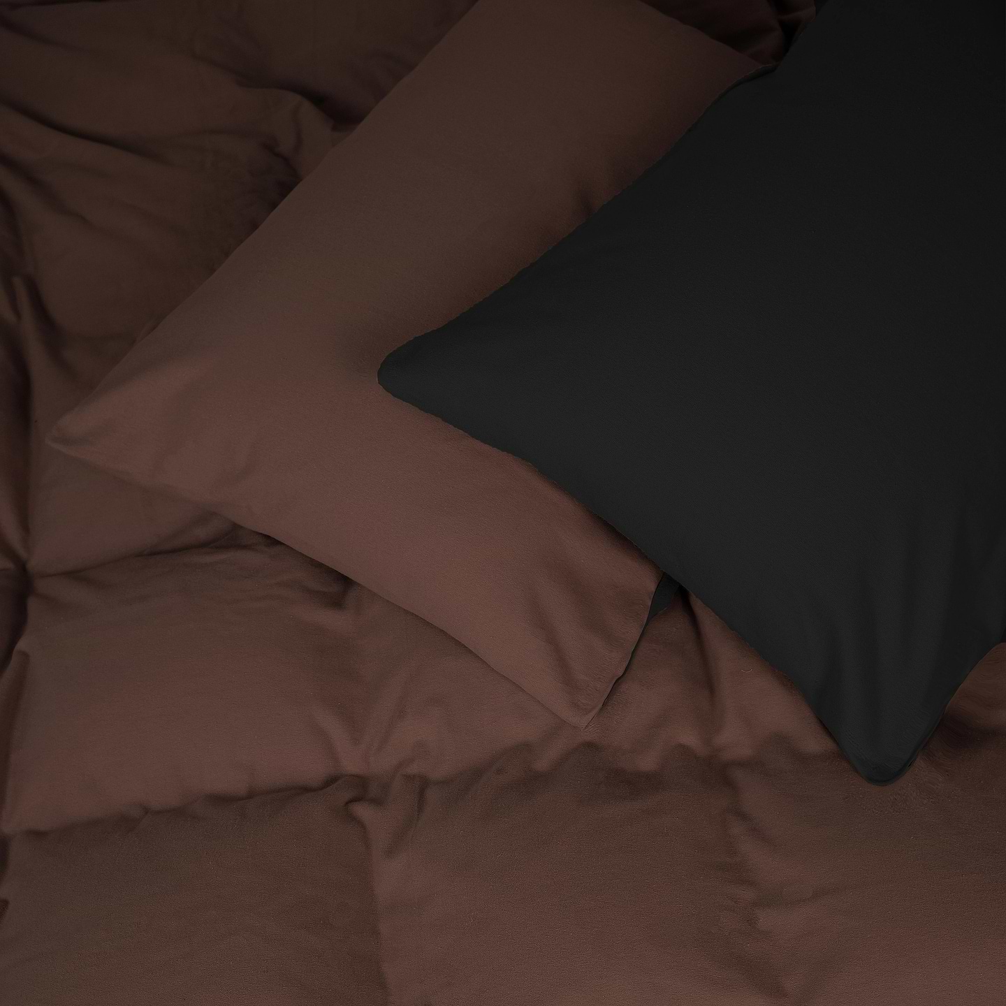 Наволочка MirSon Фланель 002-003 Black/Brown 60х60 см (2200009657603)