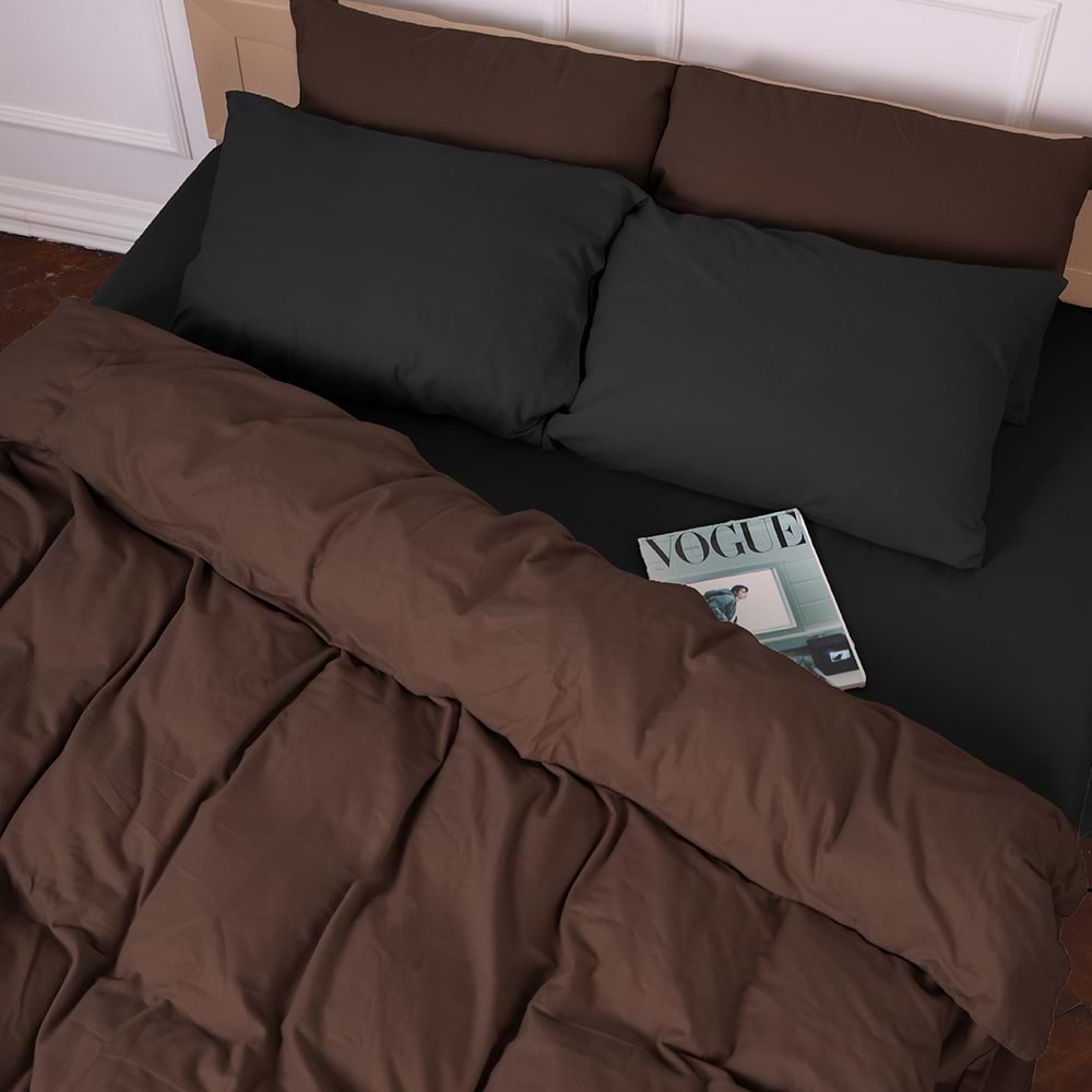Комплект постельного белья MirSon 002-003 Black/Brown 2x143x210 см (2200009657535)