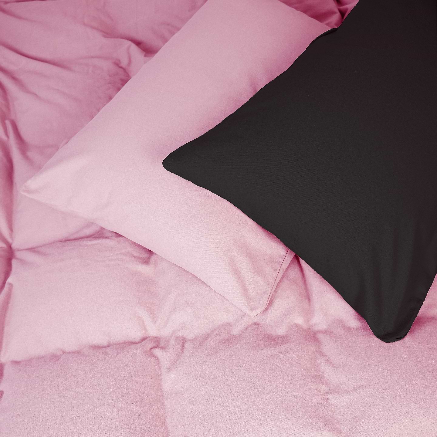 Наволочка MirSon Фланель 002-008 Black/Pink 60х60 см (2200009661945)