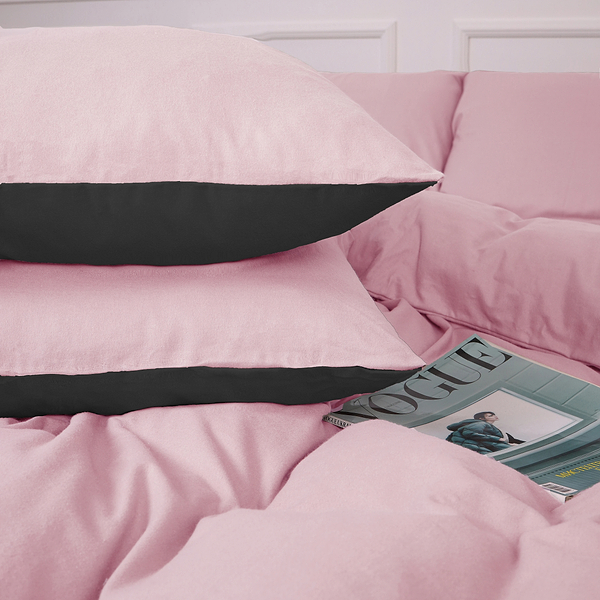 Фото - Наволочка MirSon Фланель 002-008 Black/Pink 60х60 см (2200009661945)