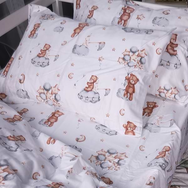 Фото - Комплект постільної білизни MirSon 010 Teddy ballons 2x143x210 см (2200009654138)