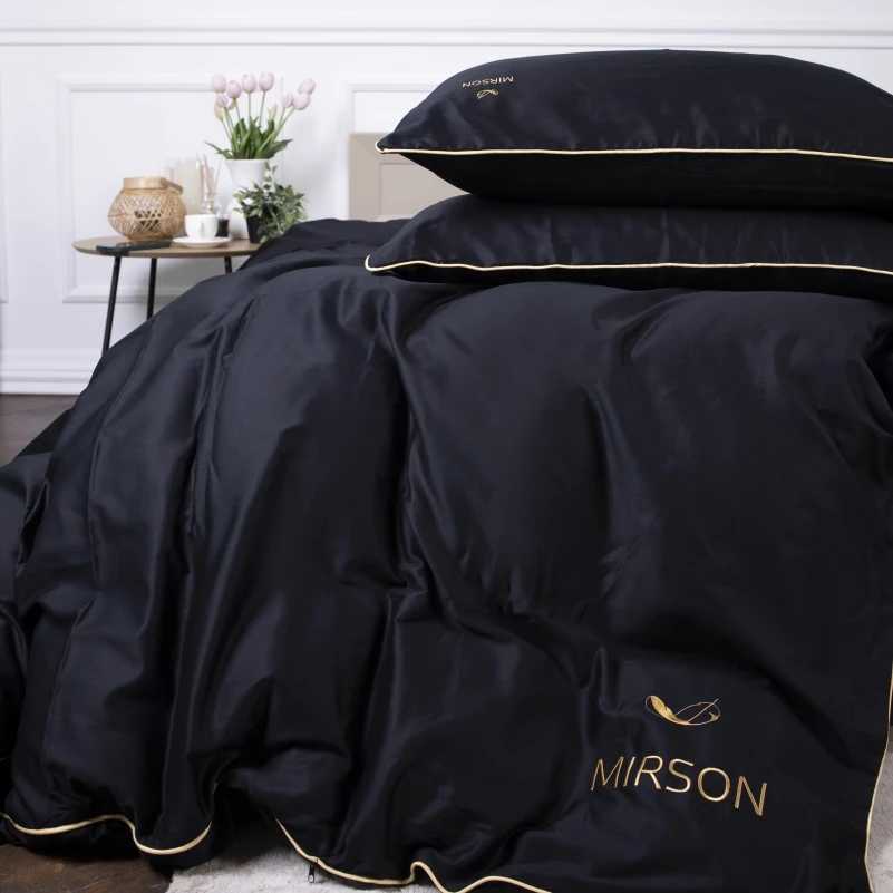 Фото - Комплект постельного белья детский MirSon Сатин Corner Black Pearl 110х140 см (2200001484269)