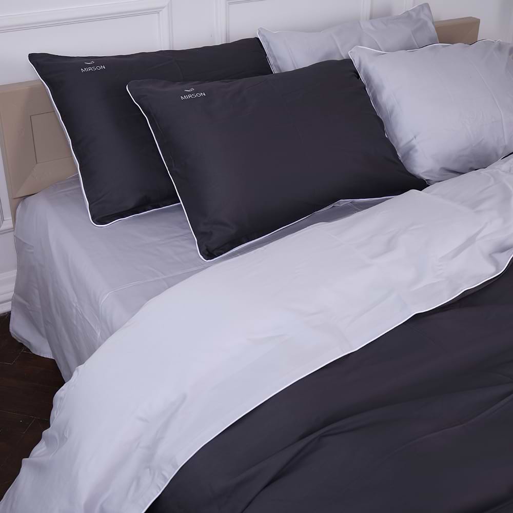 Комплект постельного белья MirSon King Size Сатин 0251+0240 Smoke 220х240 (2200001169685)