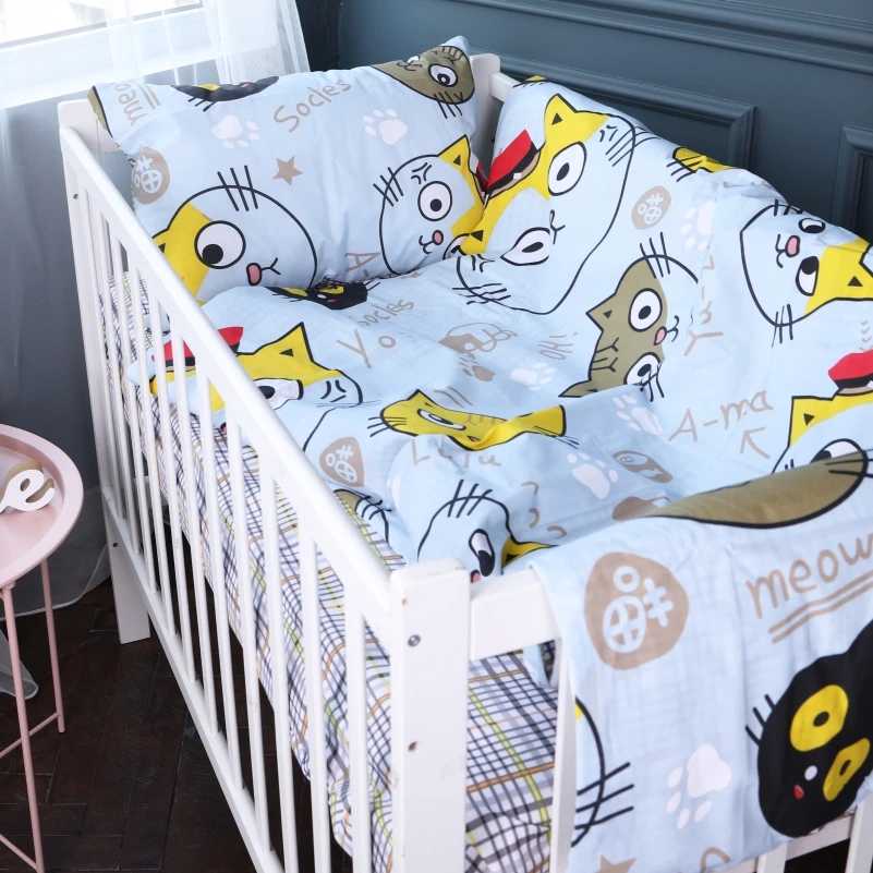 Комплект постельного белья детский MirSon Бязь Kids Time 18-0007 Cool Cat 143 x 210 см (2200007002467)