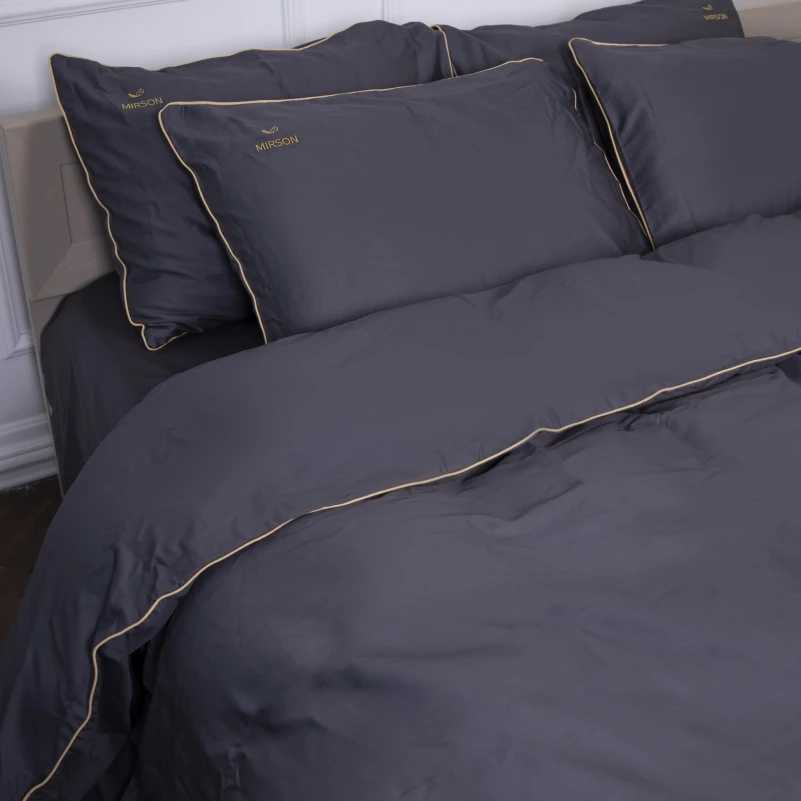 Комплект постельного белья детский MirSon Сатин Corner Iron grey 110х140 см (2200001484276)
