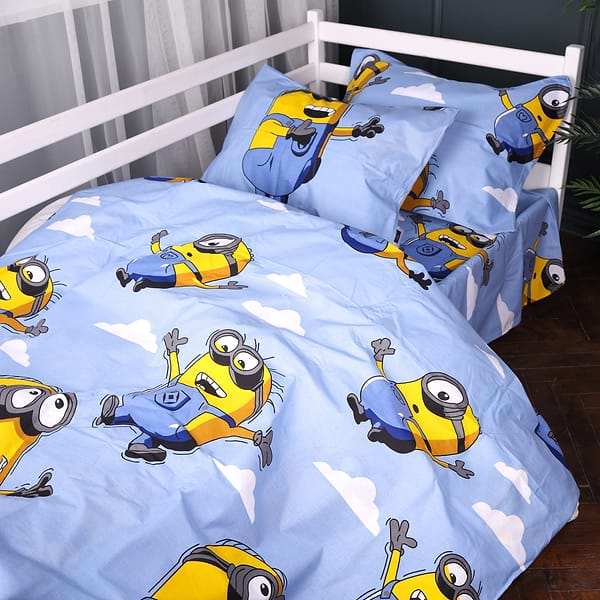 Фото - Комплект постільної білизни MirSon 143х210 см 17-0900 Minions Happy Бязь (2200012396599)