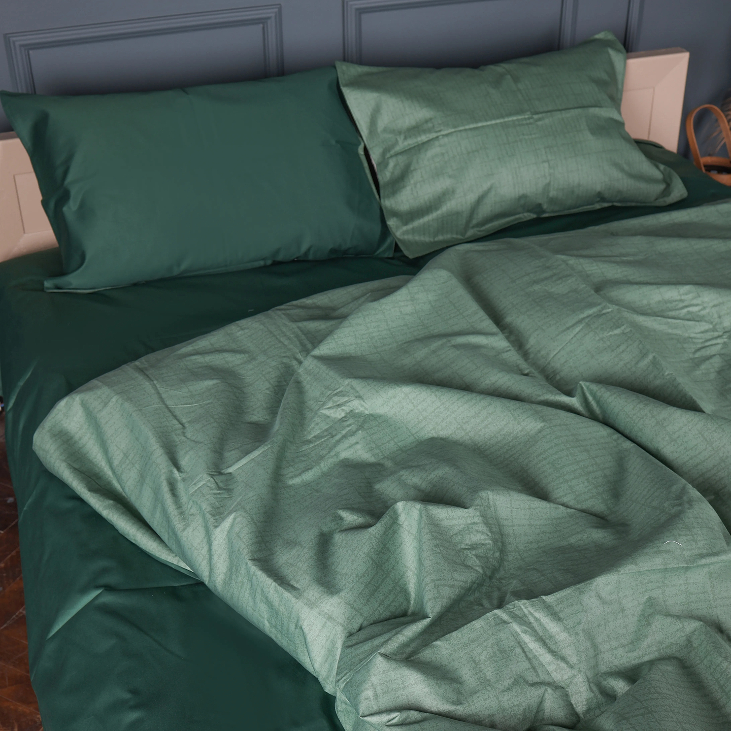 Комплект постільної білизни MirSon 143х210 см 22-1445 Green Marble Сатин (2200012415498)