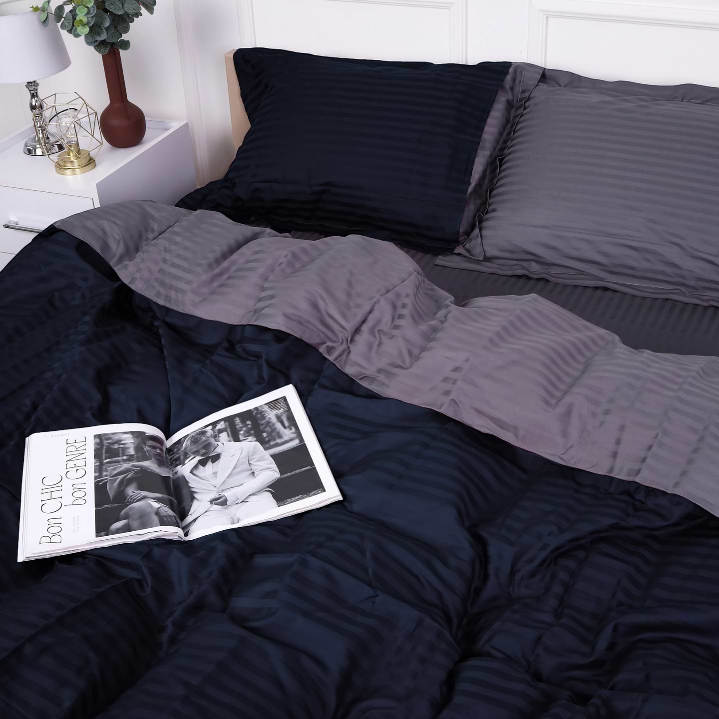 Комплект постільної білизни дитячий MirSon Satin Stripe 30-0021 + 30-0011 Latifa 110х140 (2200005247525)