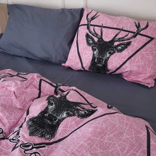 Фото - Комплект постельного белья детский MirSon Бязь 17-0516 Noble deers pink (2200003644357)