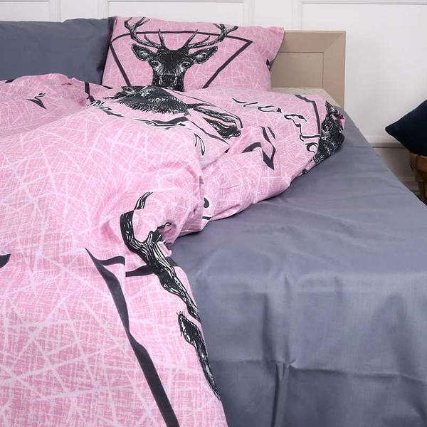 Фото - Комплект постельного белья детский MirSon Бязь 17-0516 Noble deers pink (2200003644357)