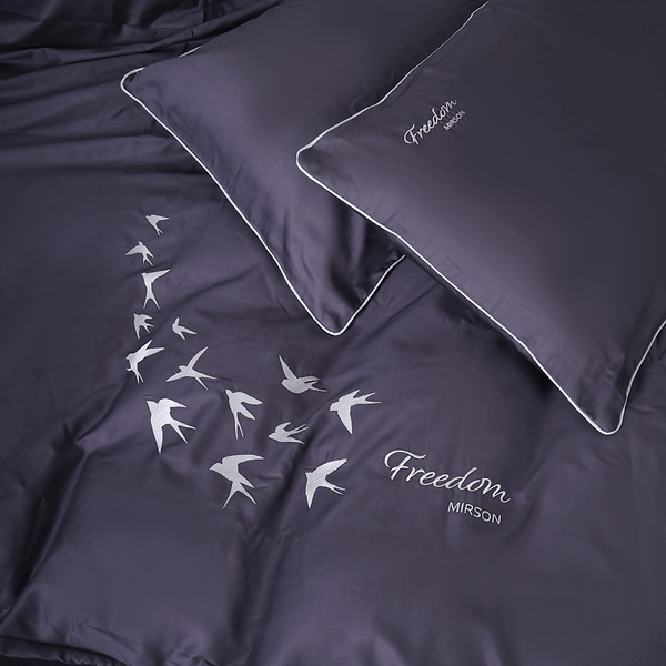 Фото - Комплект постельного белья MirSon Сатин ELIT 0240 Iron grey "Freedom" 2 x 160 x 220 см (2200008706876)