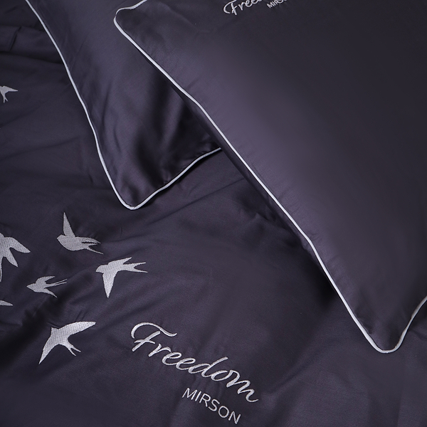 Фото - Комплект постельного белья MirSon Сатин ELIT 0240 Iron grey "Freedom" 2 x 160 x 220 см (2200008706876)