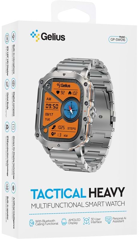 Фото - Смарт-годинник Gelius Tactical Heavy (GP-SW016) Silver Titan (101910)