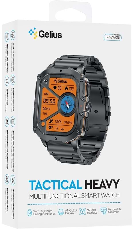 Фото - Смарт-годинник Gelius Tactical Heavy (GP-SW016) Black Chrome (101909)