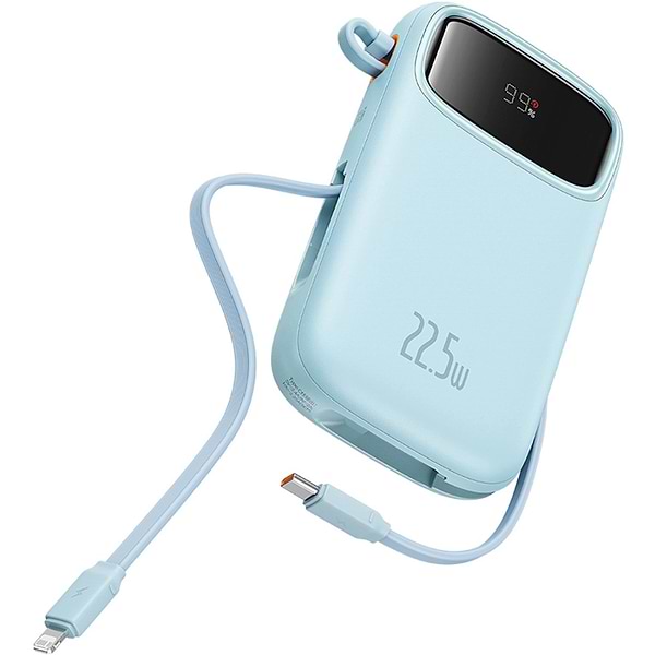 Фото - Батарея мобільна Baseus 20000mAh Qpow2 22.5W PD,QC3.0 USB-A, USB-C In/Out, with built-in USB-C/Lightning cable (P10055002313-00)