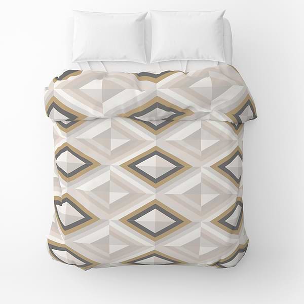 Фото - Пододеяльник полуторный Home Line Калейдоскоп бежево-графитовый/гл.перламутровый 145х215 см (174448)