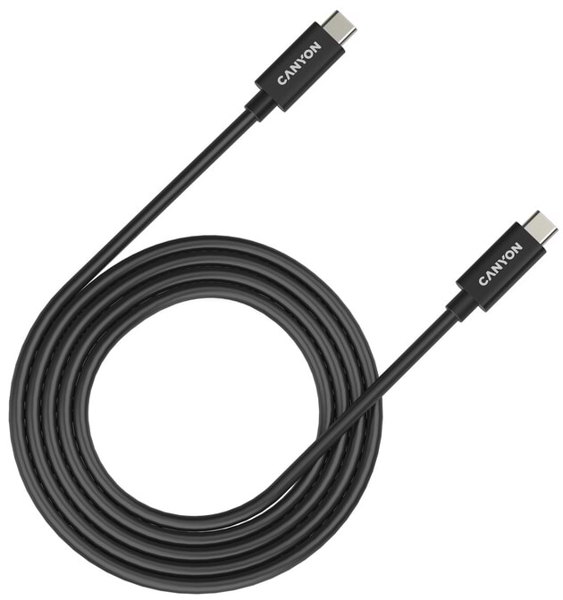Кабель синхронізації даних Canyon UC-42 Type C to Type C 20G 5A 240W 2m Black (CNS-USBC42B)