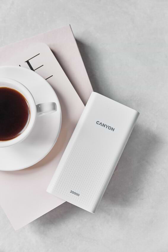 Фото - Батарея мобільна Canyon 20000mAh White (CNE-CPB2001W)