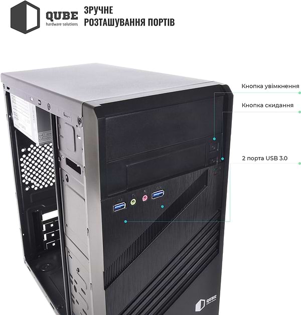 Фото - Системний блок QUBE QB i5 10400 821Win (i510400821Win)