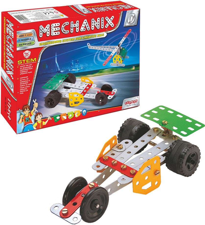 Металевий конструктор ZEPHYR "MECHANIX" №0 (98 елм./5 моделей) (1002)