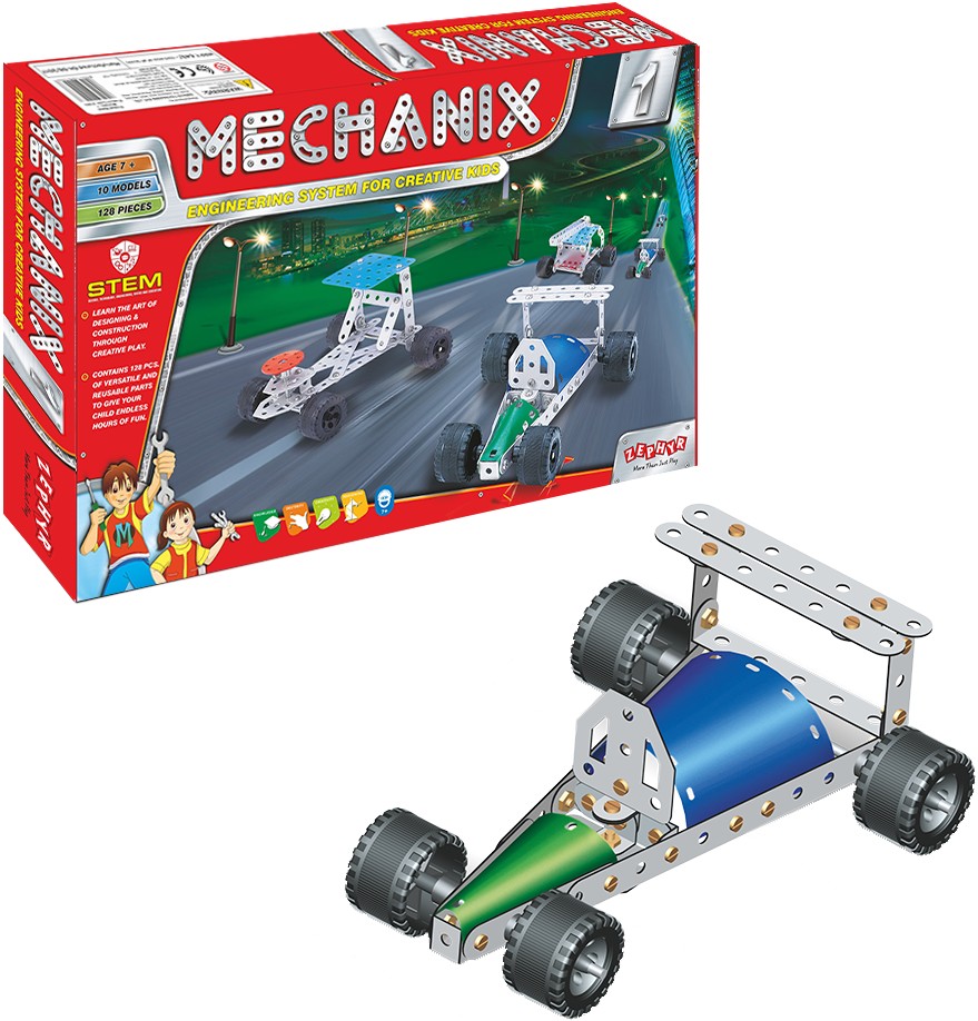 Металевий конструктор ZEPHYR "MECHANIX" №1 (127 елм./10 моделей) (1003)
