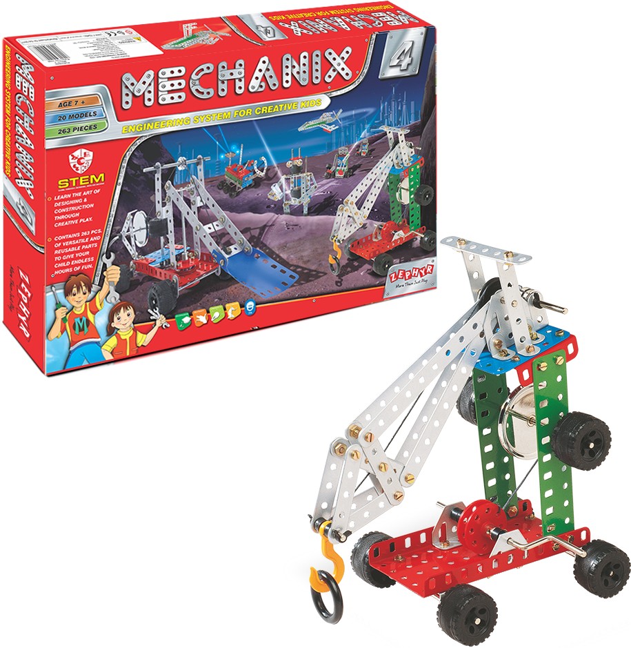 Металевий конструктор ZEPHYR "MECHANIX" №4 (263 елм./20 моделей) (1006)