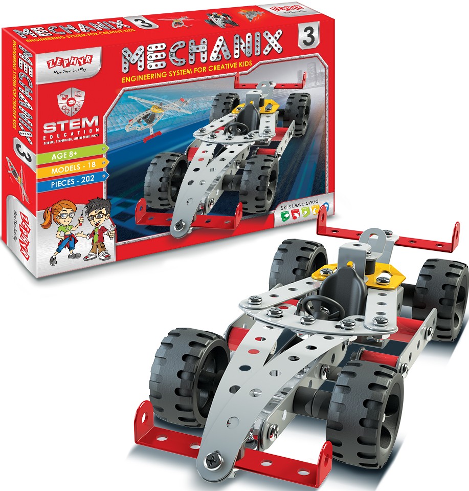 Металевий конструктор ZEPHYR "MECHANIX" №3 (202 елм./18 моделей) (1005)
