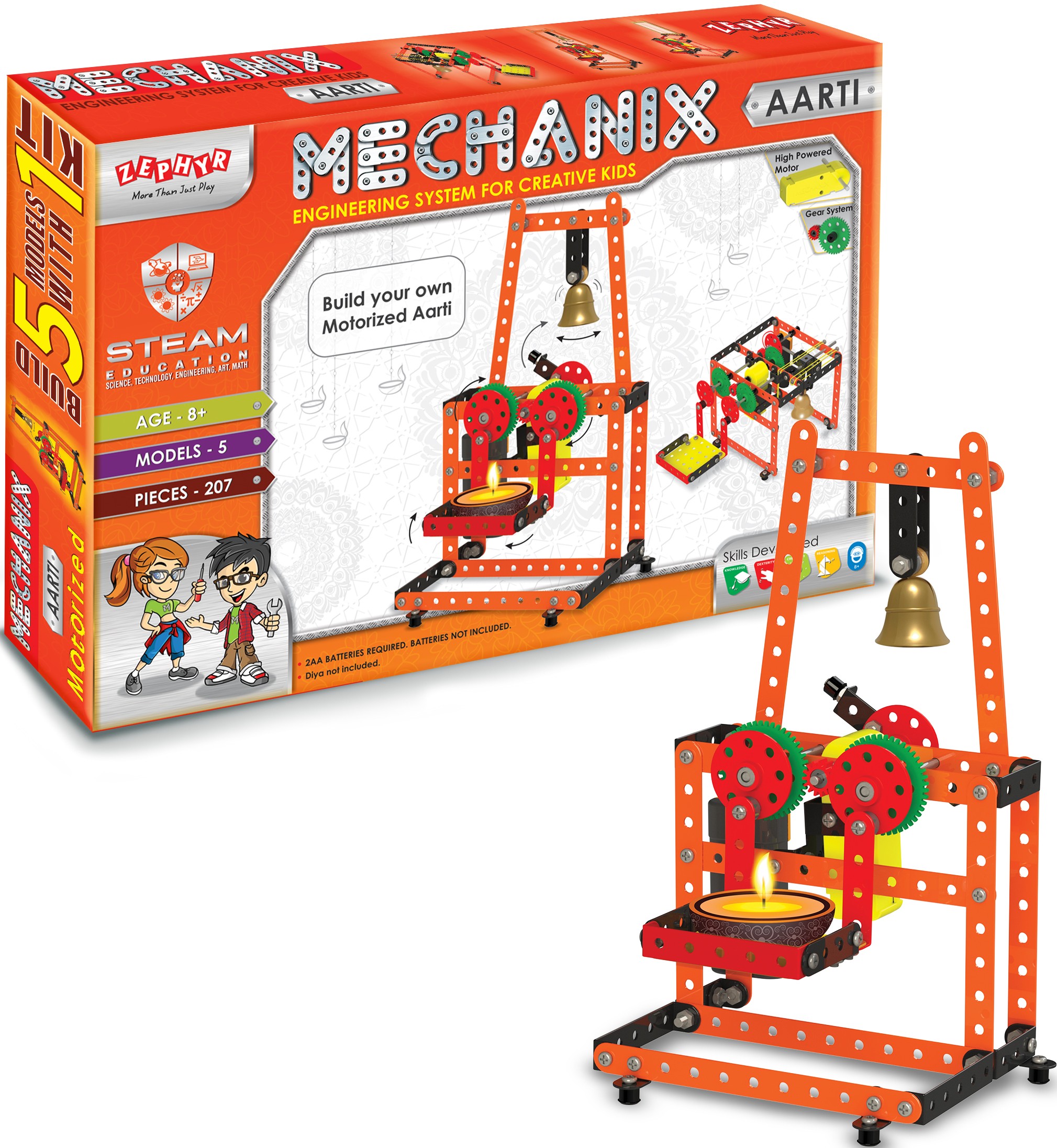 Металевий конструктор ZEPHYR "MECHANIX" Аарті (207 елм./5 моделей)  (1077)