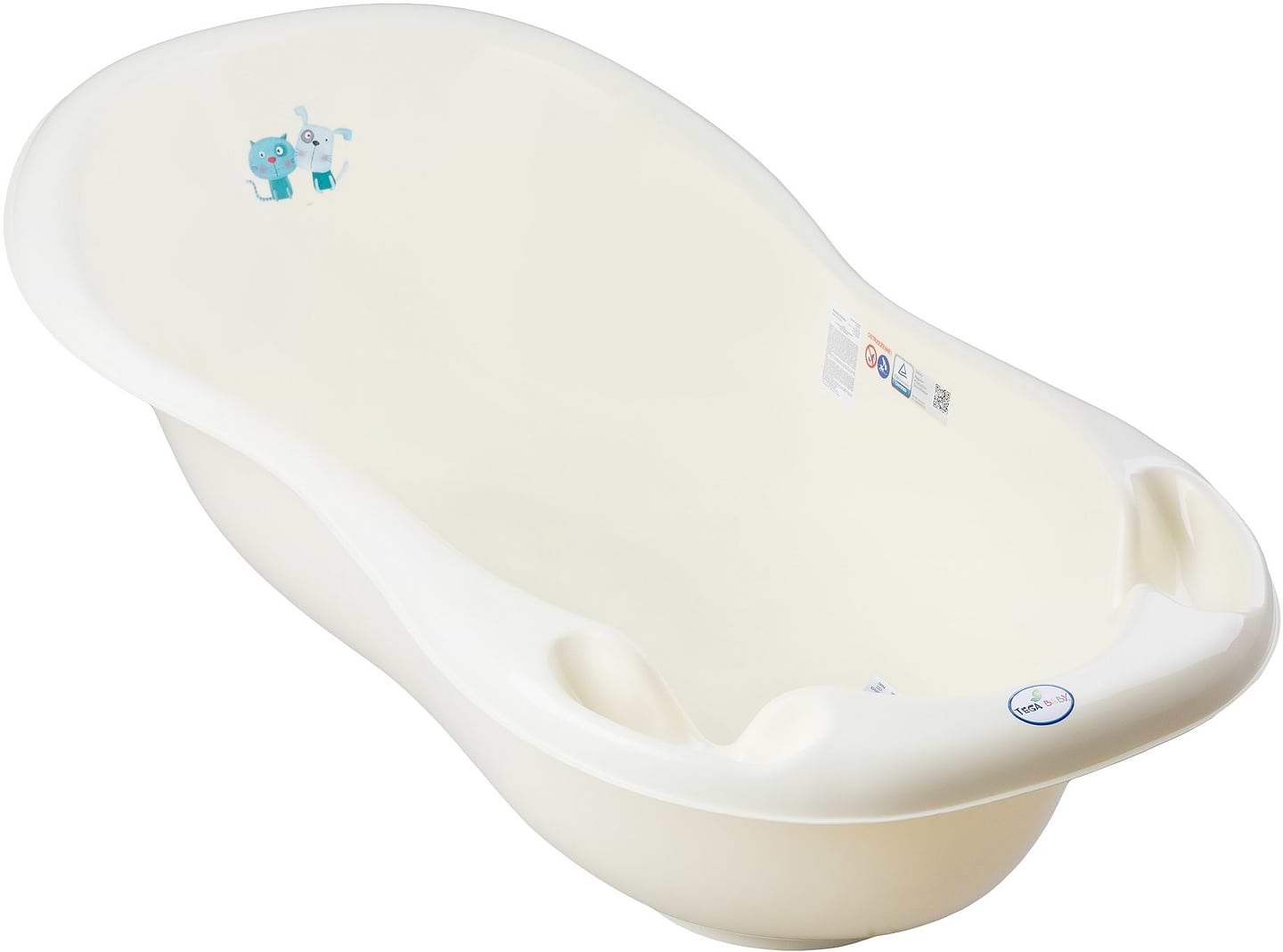 Детская ванночка Tega Baby LUX Пес и Кот со сливом 102 см, желтая (PK-005ODPLYW-102)