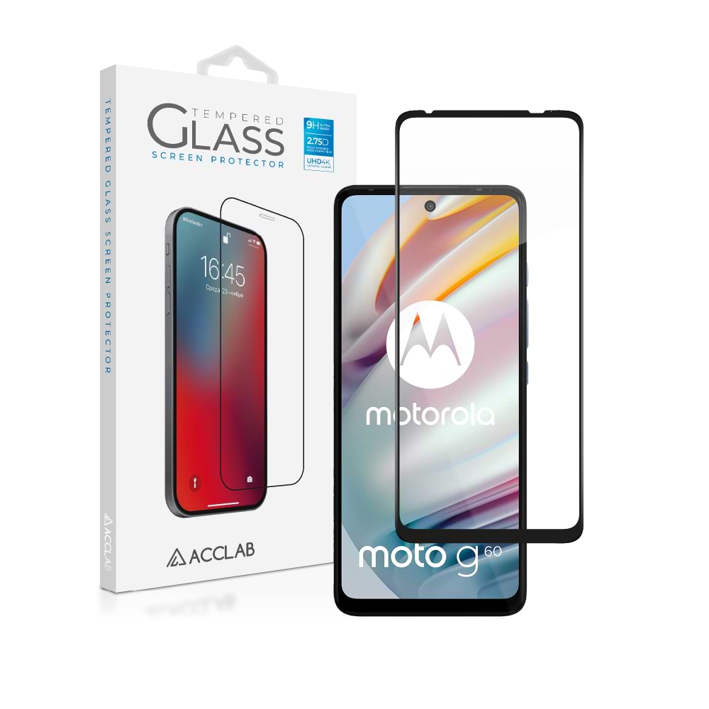 Захисне скло для смартфону ACCLAB Full Glue for MOTO G60S Black (1283126521171)