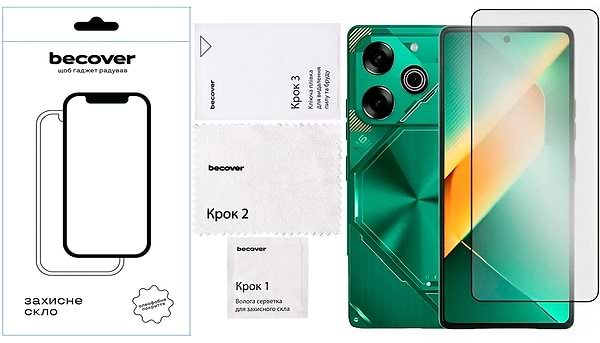 Фото - Захисне скло для смартфону BeCover for Tecno POVA 6 Neo (LI6) Black (711581)