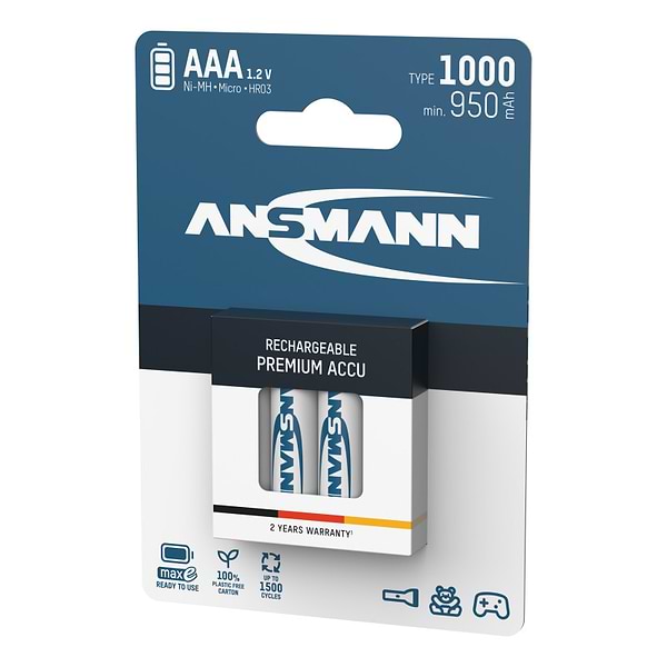 Фото - Аккумулятор тип AAA Ansmann AAA 4 X 1000 mAh NiMH 1.2V maxE PREMIUM (5030882)