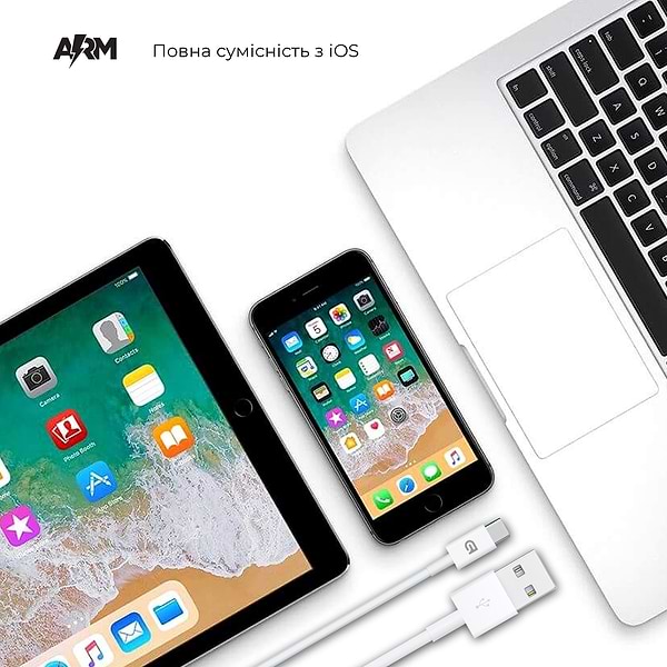 Фото - Кабель синхронізації даних Armorstandart AMD718 USB-C to USB Cable 1m White (ARM58529)