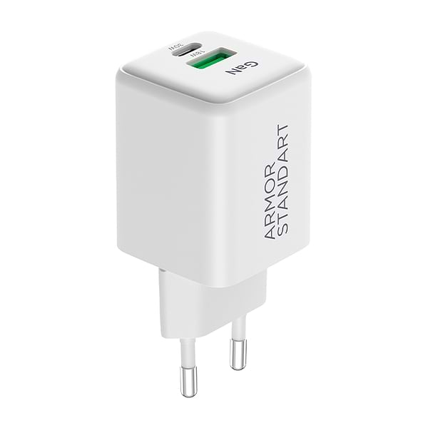 Фото - Сетевое зарядное устройство Armorstandart AR371 30W GaN Type-C + USB White (ARM77549)