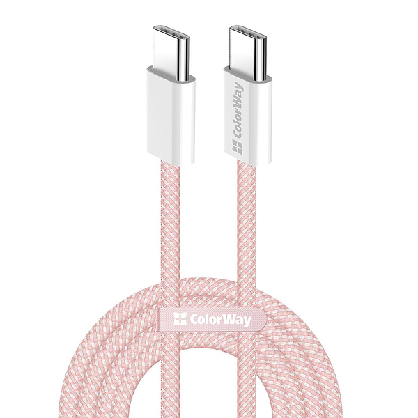 Фото - Кабель синхронизации данных Colorway Type-C - Type-C (PD Fast Charging 60W) 3.0А 1м розовый (CW-CBPDCC061-P)