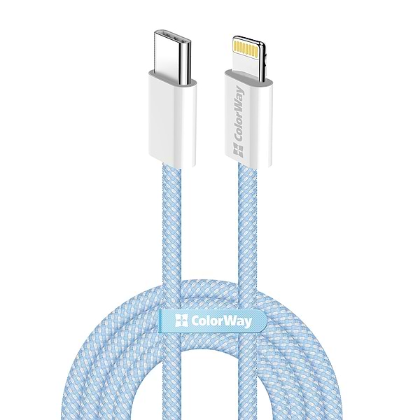 Фото - Кабель синхронизации данных Colorway Type-C - Apple Lightning (PD Fast Charging 27W) 1м синий (CW-CBPDCL061-BL)