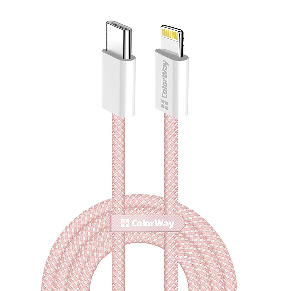 Фото - Кабель синхронизации данных Colorway Type-C - Apple Lightning (PD Fast Charging 27W) 1м розовый (CW-CBPDCL061-P)