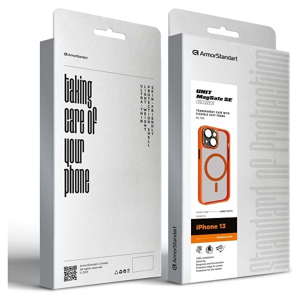 Фото - Чехол для смартфона Armorstandart Unit MagSafe SE for Apple iPhone 13 Orange Black (ARM75377)