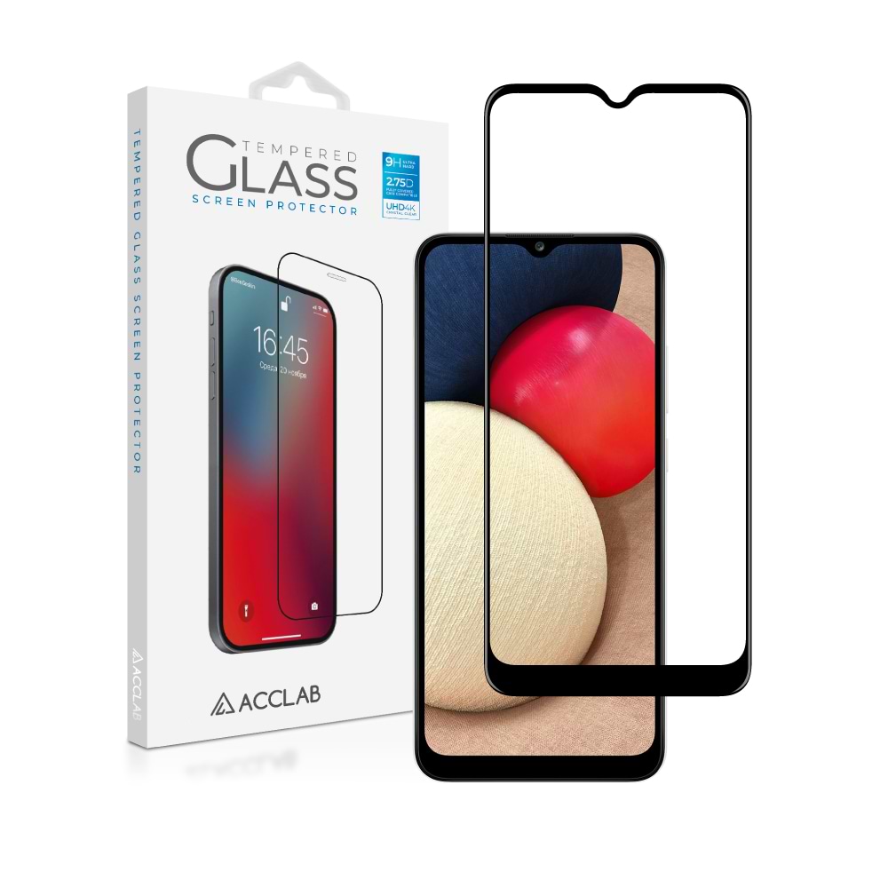 Захисне скло для смартфону ACCLAB Full Glue for Samsung A02s Black (1283126509612)