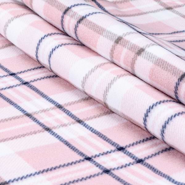 Фото - Плед односпальний Home Line 130х160 Полар принт рожево-біла клітинка (184782)