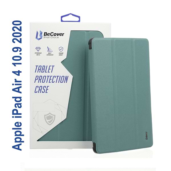 Фото - Чехол для планшета BeCover Soft Edge с креплением Apple Pencil for Apple iPad Air 4 10.9 2020/2021 Green (706819)