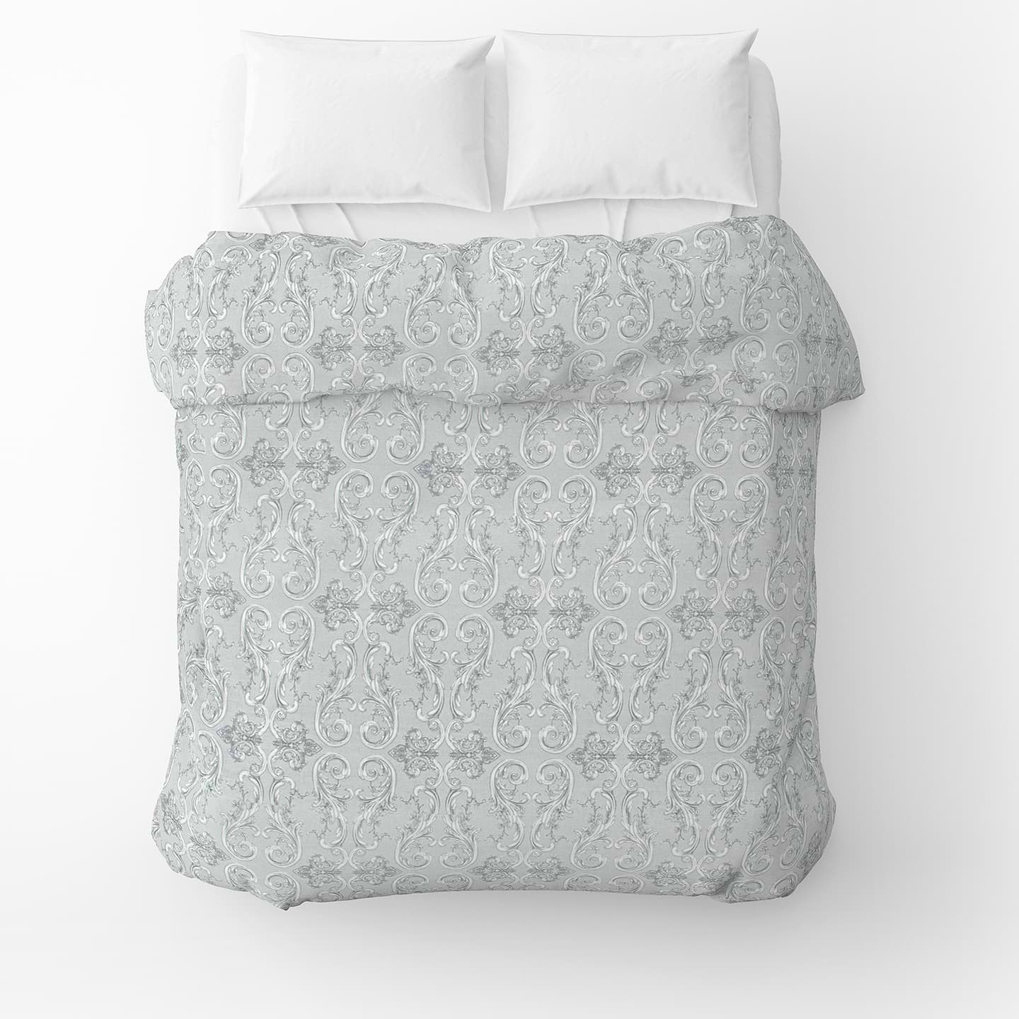 Пододеяльник двуспальный Home Line 205х220 Завитки серые (181850)